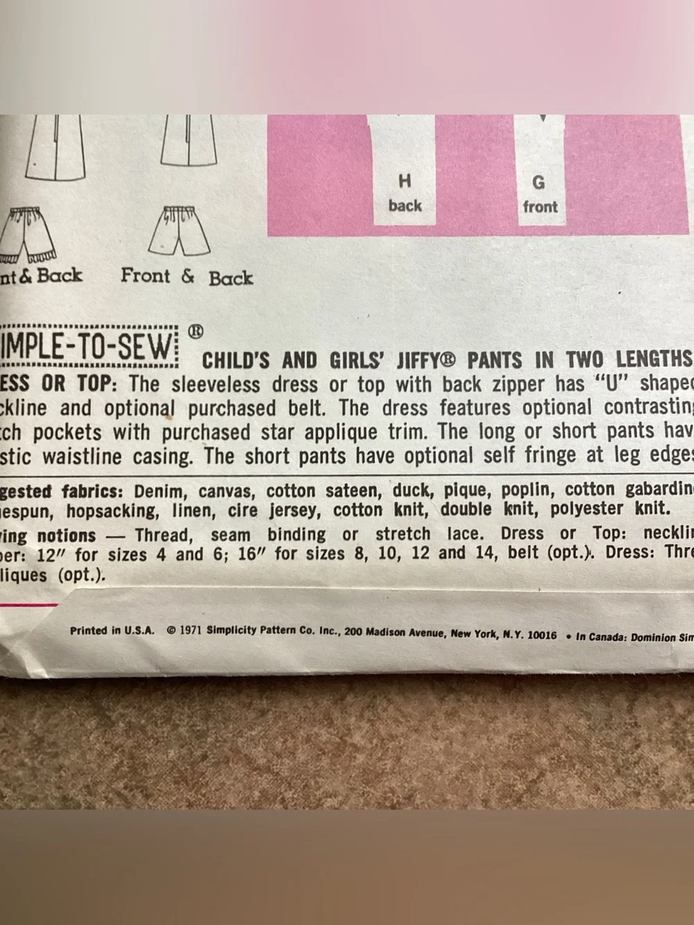 Simplicity vintage sewing